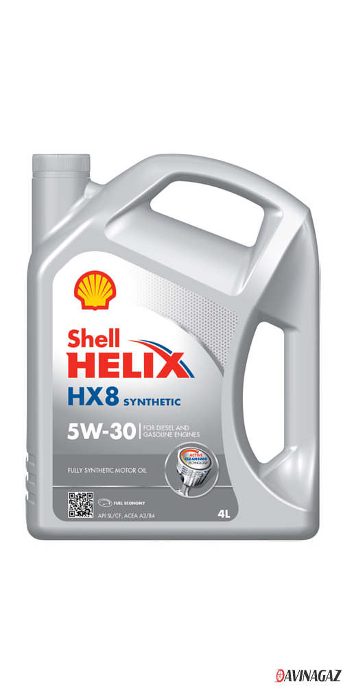 Масло моторное синтетическое - SHELL HELIX HX8 SYNTHETIC 5W30, 4л / 550052835