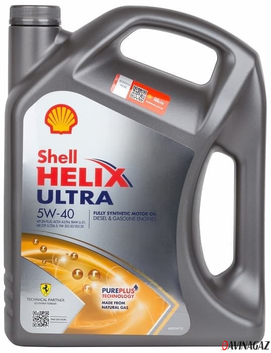 Масло моторное синтетическое - SHELL HELIX ULTRA 5W40, 5л / 550052838