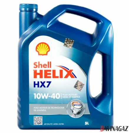 Масло моторное синтетическое - SHELL HELIX HX7 10W40, 5л
