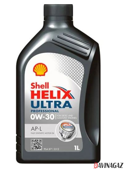 Масло моторное синтетическое - SHELL Helix Ultra Professional AP-L 0W30, 1л / 550054034