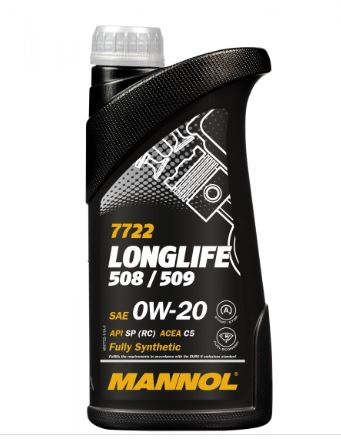 Масло моторное синтетическое - MANNOL 7722 LONGLIFE 508/509 0W20, 1л (57030 / MN7722-1)