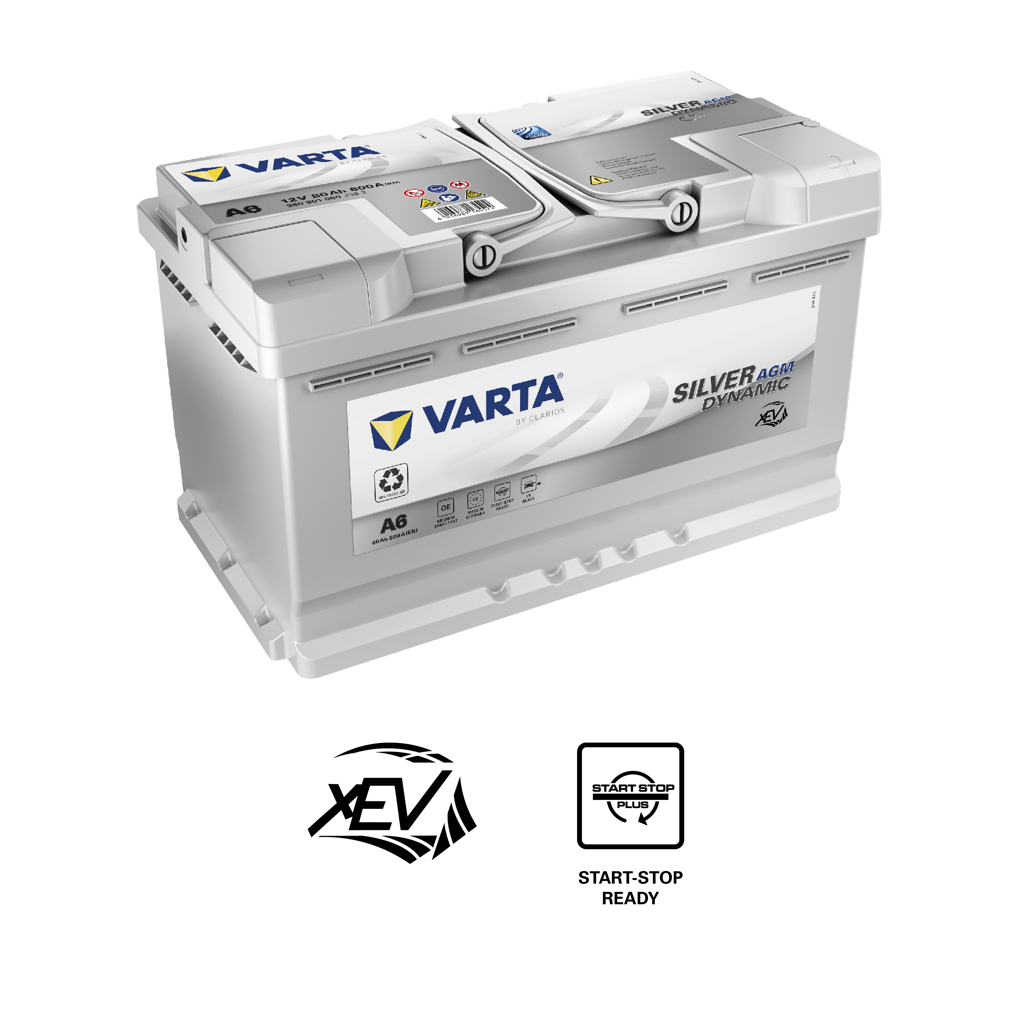 Аккумулятор - VARTA Silver Dynamic AGM 80Ah 800A R+ 315х175х190мм / 580 901 080