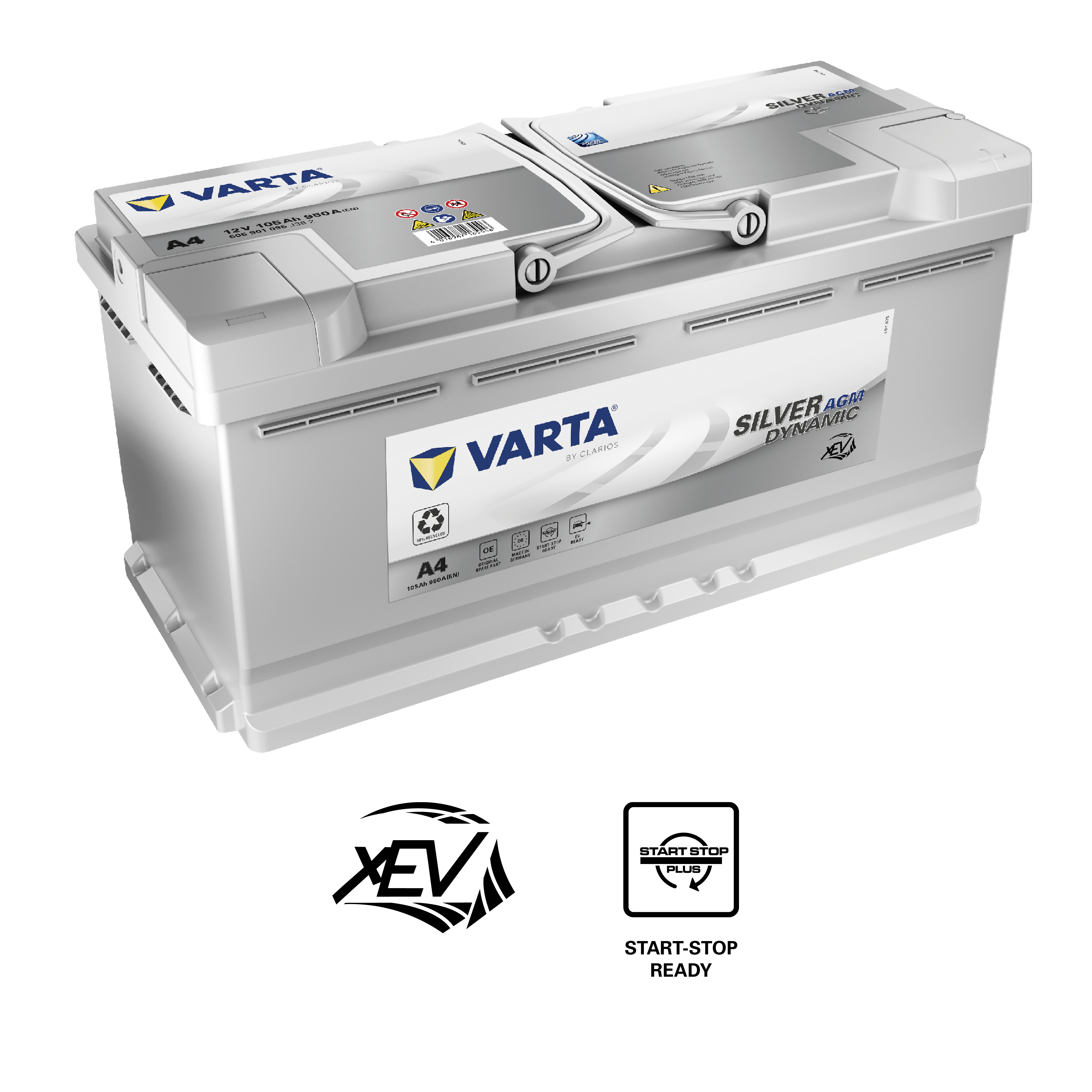 Аккумулятор - VARTA Silver Dynamic AGM 105Ah 950A R+ 393х175х190мм / 605 901 095