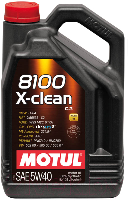 Масло моторное синтетическое - MOTUL 8100 X-CLEAN 5W-40, 5л