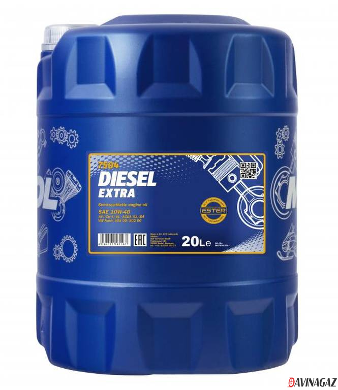 Масло моторное полусинтетическое - MANNOL 7504 Diesel Extra 10W40, 20л (98517 / MN7504-20)