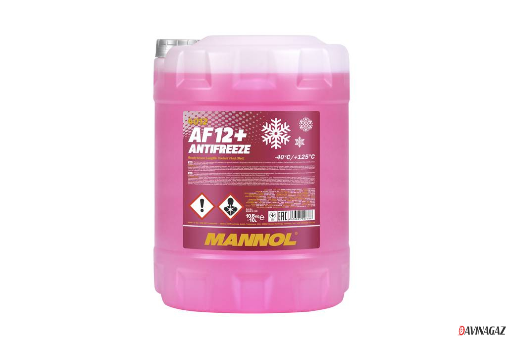 Антифриз готовый - MANNOL Antifreeze AF12+ (-40 °C) Longlife 4012, 10л (98844 / MN4012-10)