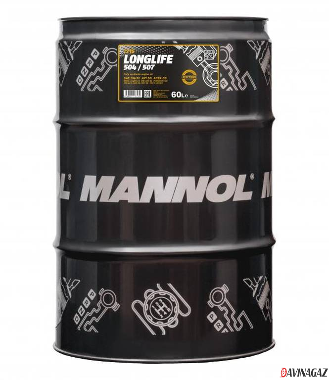 Масло моторное синтетическое - MANNOL 7715 MANNOL Longlife 504/507 5W30, 60л (99669 / MN7715-60)