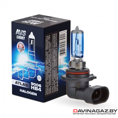 AVS - Автомобильная галогенная лампа ATLAS BL 5000К HB4/9006 12V 55W, 1шт / A07021S