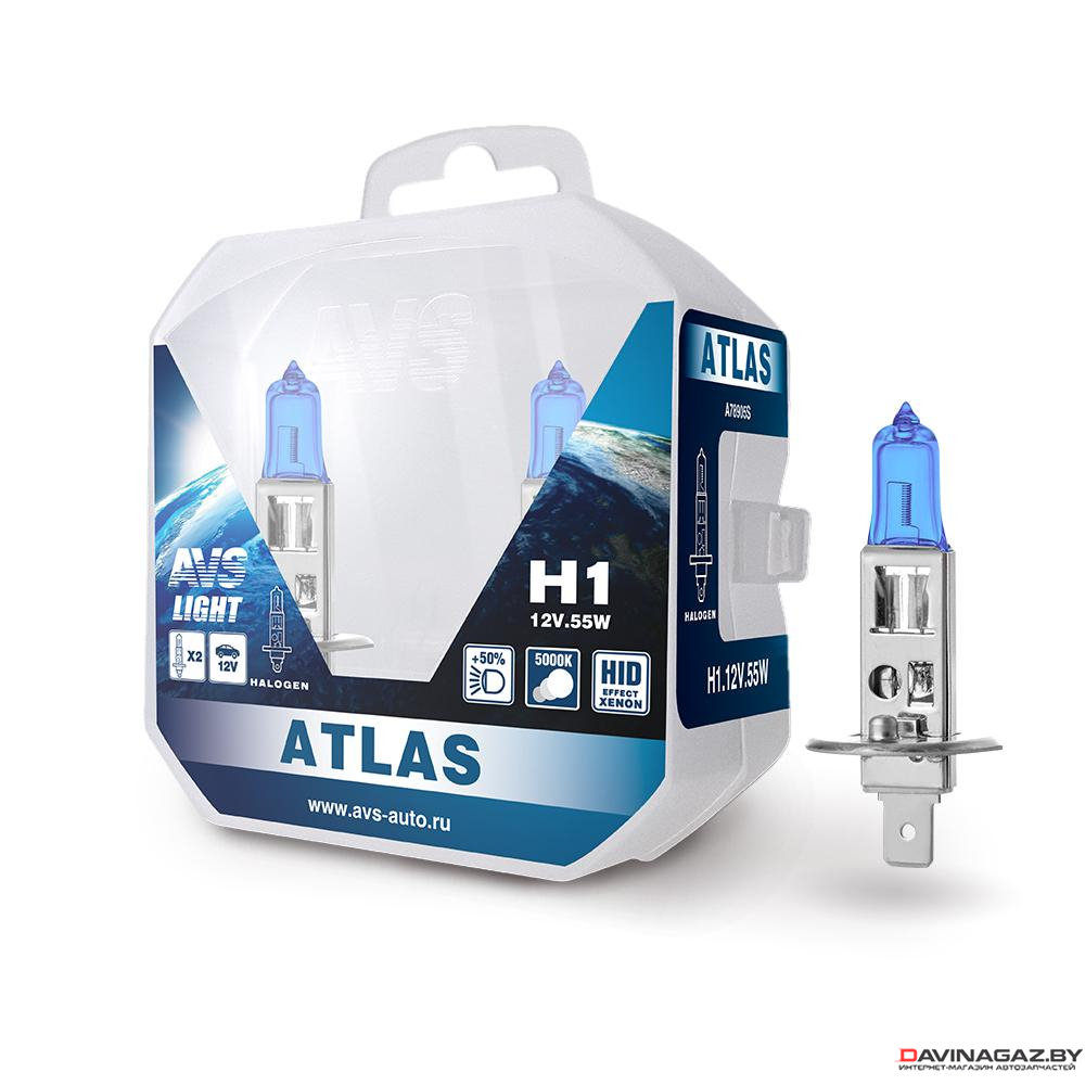 AVS - Галогенная лампа ATLAS PLASTIC BOX 5000К H1 12V 55W, 2шт / A78905S