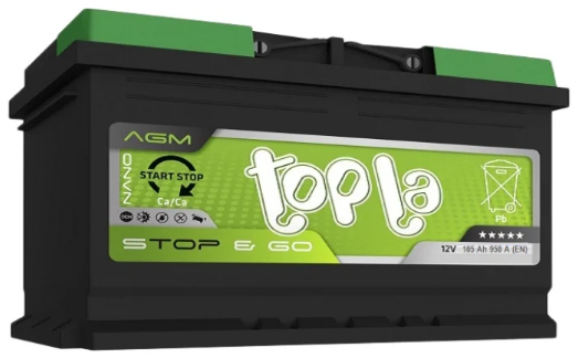Аккумулятор Topla AGM Stop&Go 105 Ah (R+) 306х175х225мм