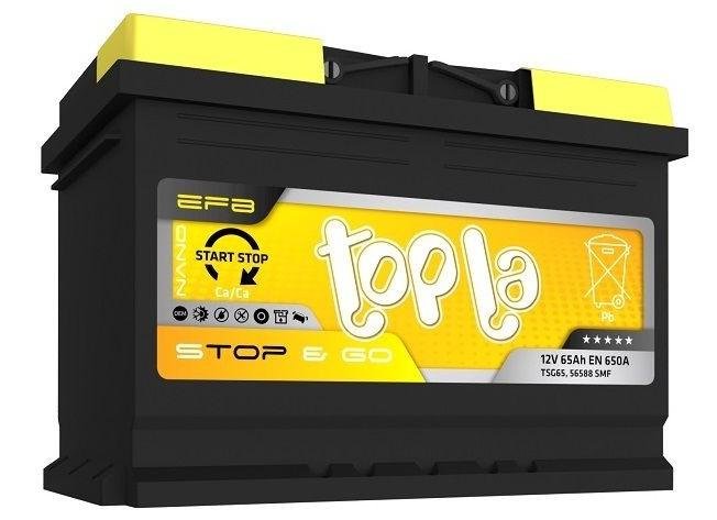 Аккумулятор Topla EFB STOP&GO 65 Ah (R+) 278х175х175мм