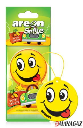 AREON - Ароматизатор SMILE Dry Tutti Frutti картонка смайл / ARE-ASD14