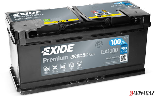 Аккумулятор - EXIDE PREMIUM 12V 100AH 900A ETN 0(R+) B13 353x175x190mm / EA1000