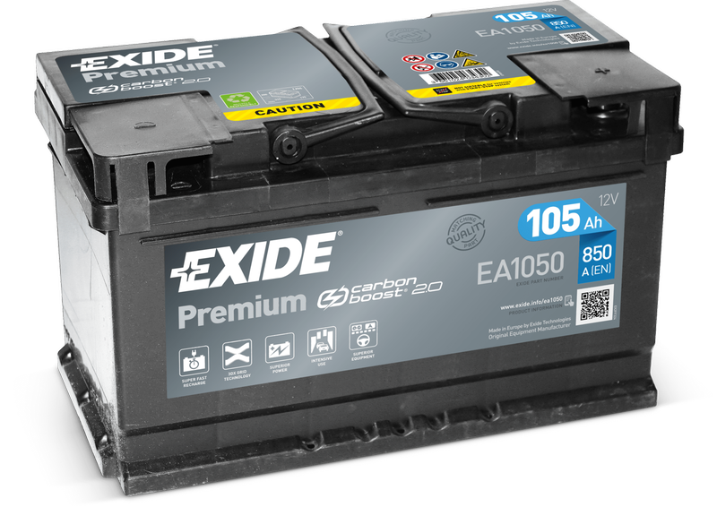 Аккумулятор - EXIDE PREMIUM 12V 105AH 850A ETN 0(R+) B13 315x175x205mm / EA1050