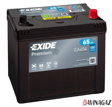 Аккумулятор - EXIDE PREMIUM 12V 65AH 580A ETN 0(R+) Korean B1 230x170x225мм / EA654