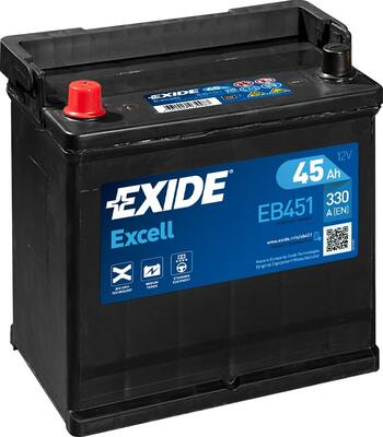Аккумулятор - EXIDE Excell 12V 45AH 330A L+ 220x135x225mm / EB451
