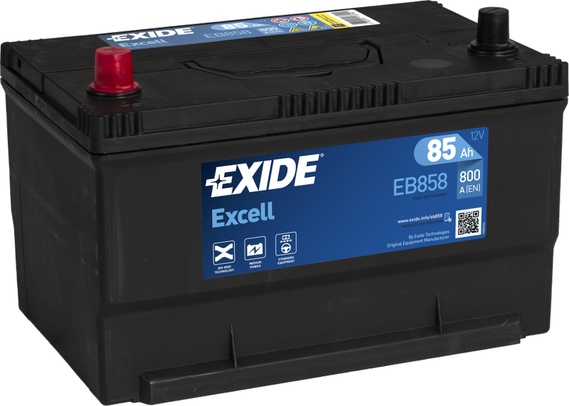 Аккумулятор - EXIDE Excell 12V 85Ah 800A L+ 306x192x192мм / EB858