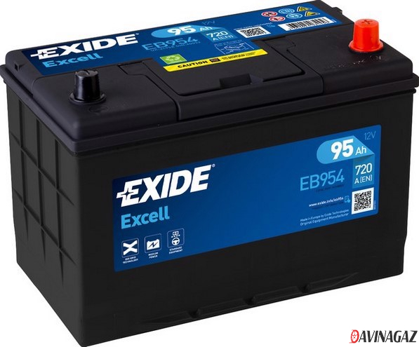 Аккумулятор - EXIDE EXCELL 12V 95AH 720A ETN 0(R+) Korean B1 306x173x222mm / EB954