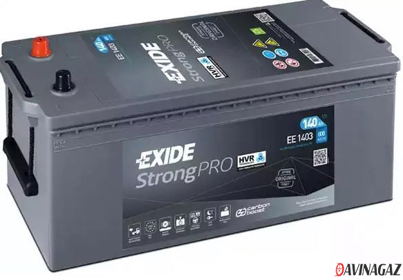 Аккумулятор для коммерческой техники - EXIDE HVR PRO 12V 140AH 800A L+ B0 513x189x223mm / EE1403