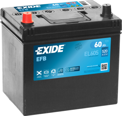 Аккумулятор - EXIDE Start&Stop EFB 12V 60Ah 520A ETN 1(L+) B13 230x173x222mm / EL605