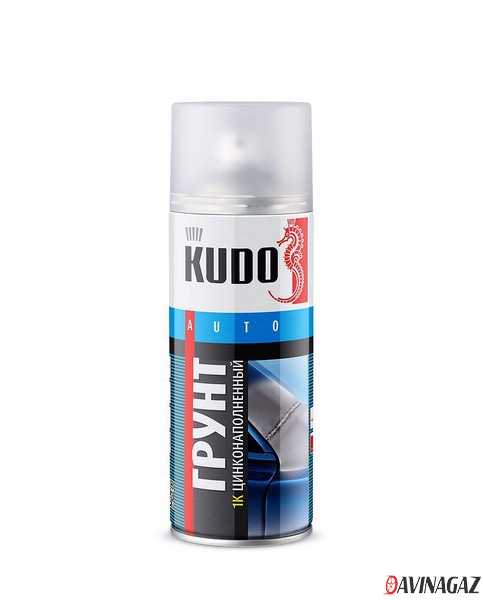 KUDO - Грунт цинковый 1К, серый, аэрозоль, 520мл