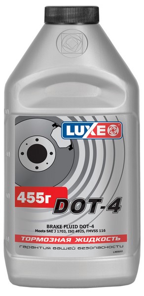 Жидкость тормозная - LUXE DOT4, 455г / 650