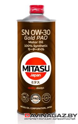 Моторное масло - MITASU GOLD PAO SN 0W30, 1л / MJ-1031