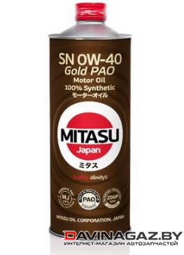 Моторное масло - MITASU GOLD PAO SN 0W40, 1л / MJ-1041