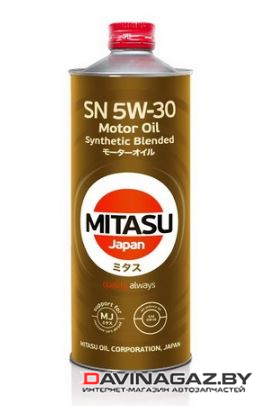 Моторное масло -MITASU MOTOR OIL SN 5W30 Synthetic Blended, 1л / MJ-1201