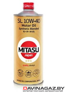 Моторное масло - MITASU MOTOR OIL SL 10W40 Synthetic Blended, 1л / MJ-1241