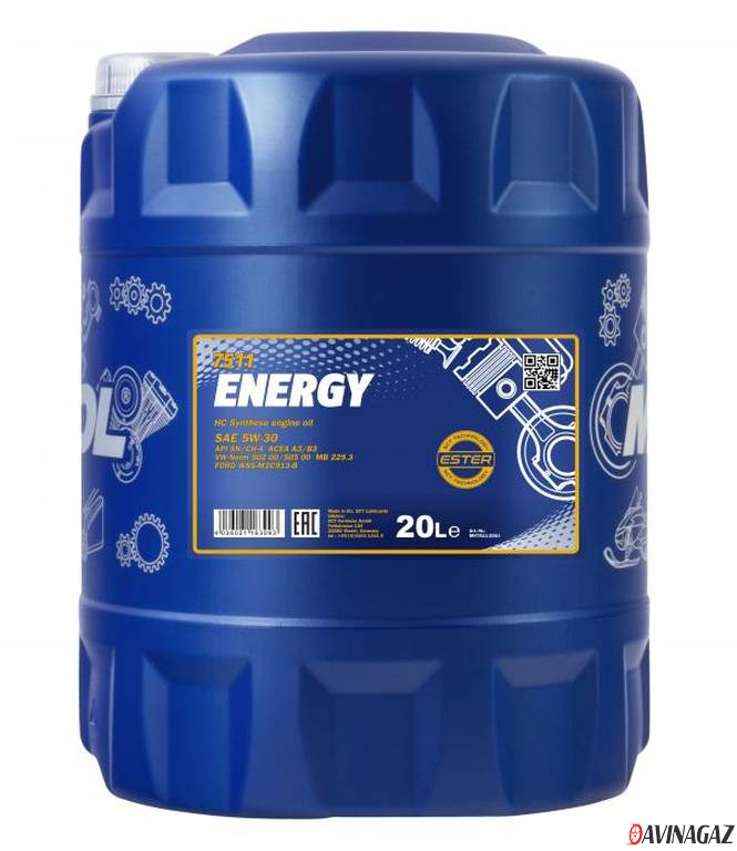 Масло моторное синтетическое - MANNOL 7511 Energy 5W30, 20л (56888 / MN7511-20)
