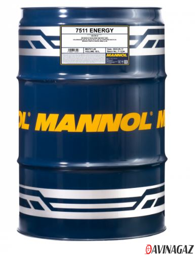 Масло моторное синтетическое - MANNOL 7511 Energy 5W30, 60л (56774 / MN7511-60)