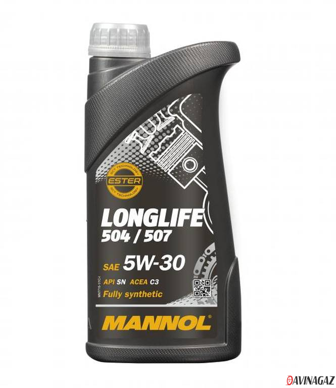 Масло моторное синтетическое - MANNOL 7715 MANNOL Longlife 504/507 5W30, 1л (99645 / MN7715-1)