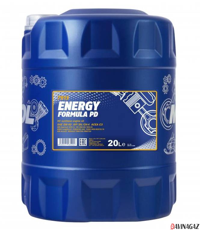 Масло моторное синтетическое - MANNOL 7913 Energy Formula PD 5W40, 20л (54113 / MN7913-20)