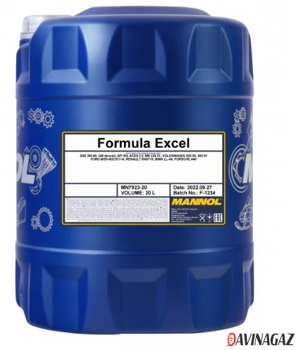 Масло моторное синтетическое - MANNOL Formula Excel 5W40 7923, 20л (57715 / MN7923-20)