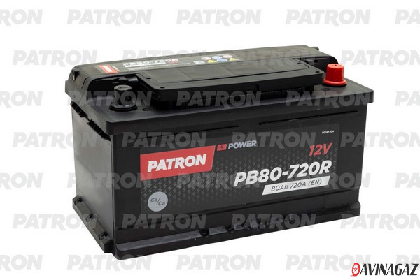 Аккумулятор - PATRON POWER 12V 80AH 720A (R+) B13 315x175x175mm / PB80-720R