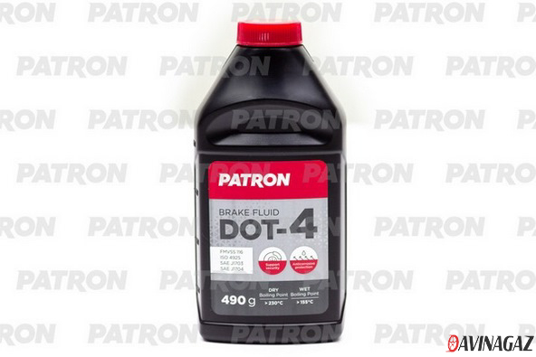 Жидкость тормозная - PATRON DOT 4, 490г / PBF450