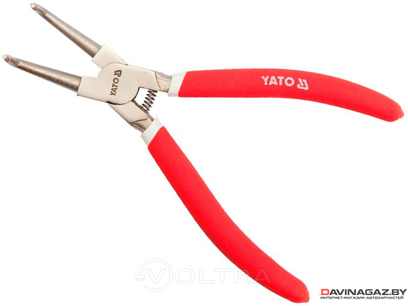 YATO - Щипцы-съемник стопорных колец загнутый (сжим) 225мм CrV / YT-1991