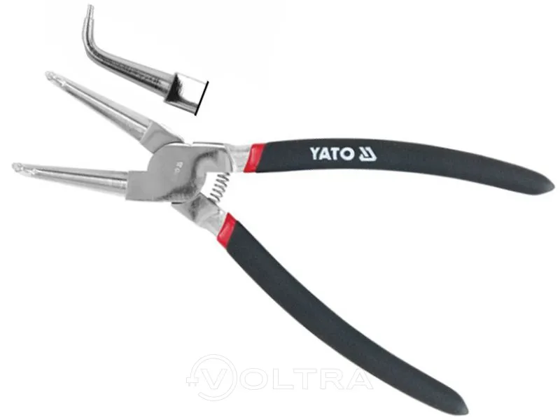 YATO - Щипцы-съемник стопорных колец загнутый (сжим) 200мм CrV / YT-2147
