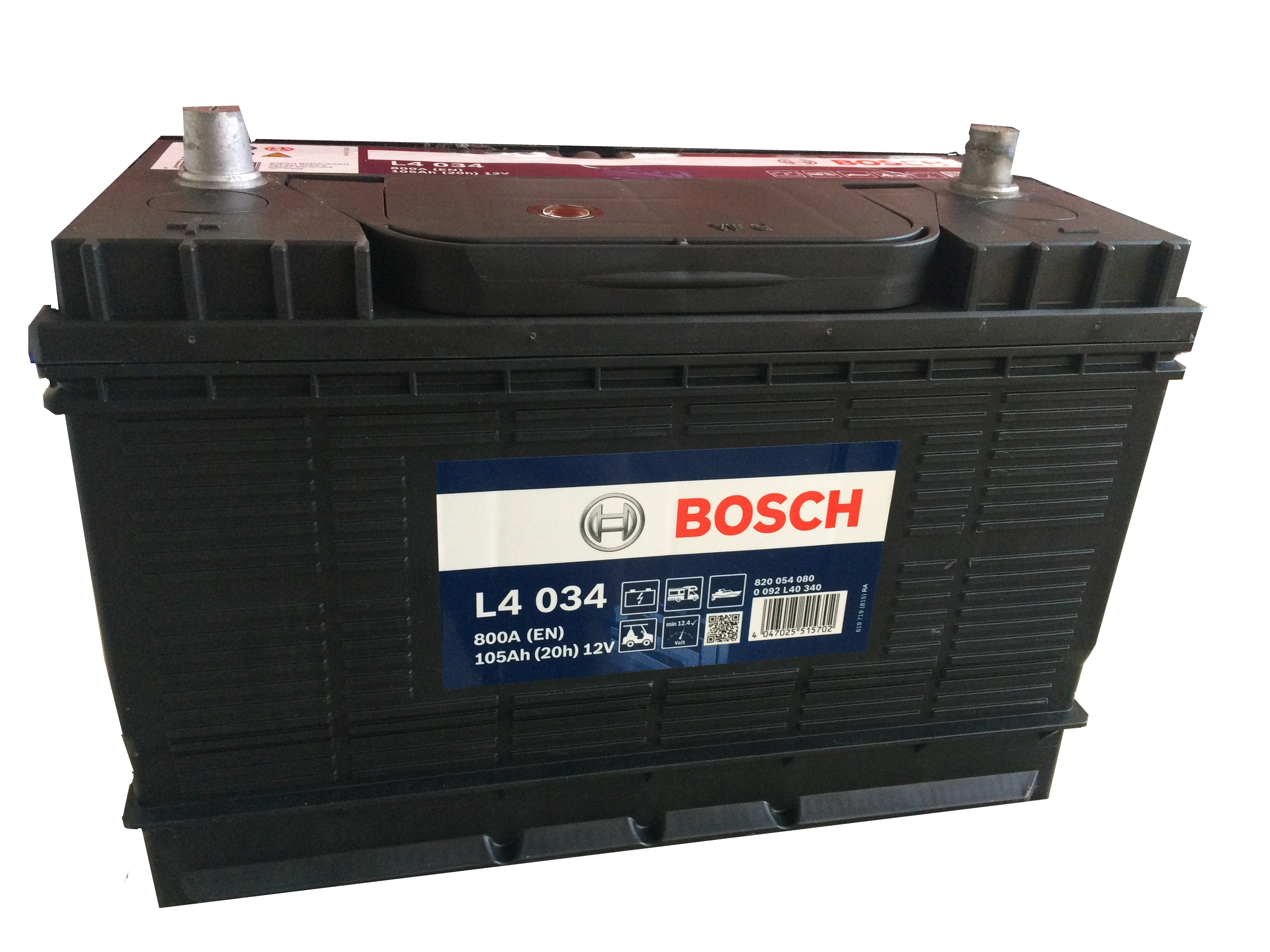 BOSCH Аккумулятор BOSCH L4 12V 105AH 570A ETN 9 B00 330x172x238mm 23.25kg