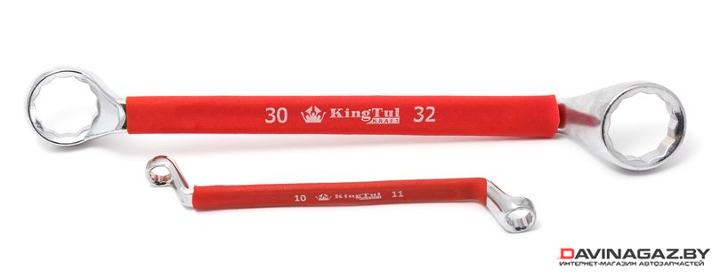 KINGTUL KRAFT - Ключ накидной, отогнутый на 75град. в прорезиненной оплетке 24х27мм / KT-202427k