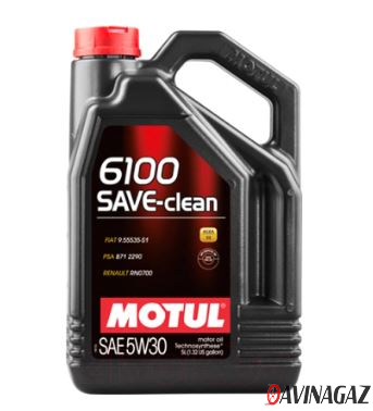 Масло моторное синтетическое - MOTUL 6100 SAVE-CLEAN 5W-30, 5л