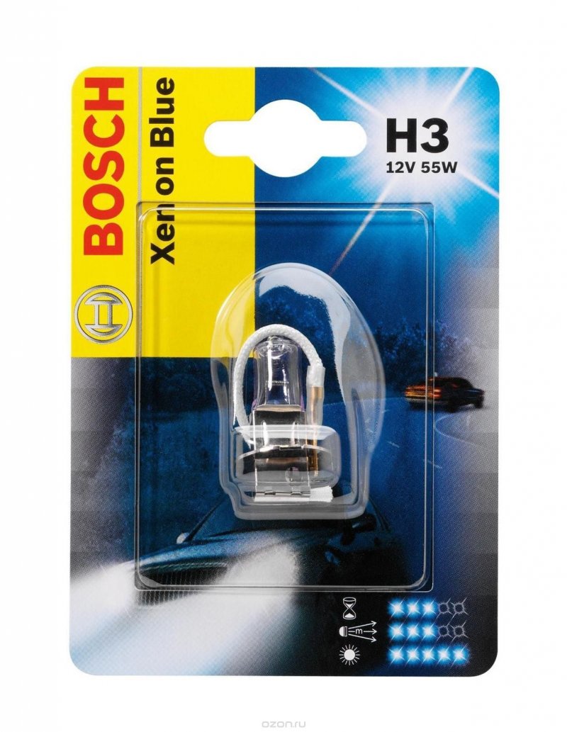 Автолампа BOSCH H3 Xenon Blue (12V 55W)