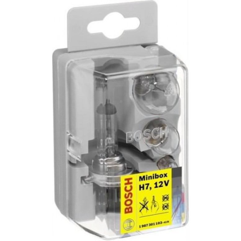 Комплект ламп BOSCH H7 Minibox (P21W, R5W, T4W, 1x10A, 1x15A, 1x20A)