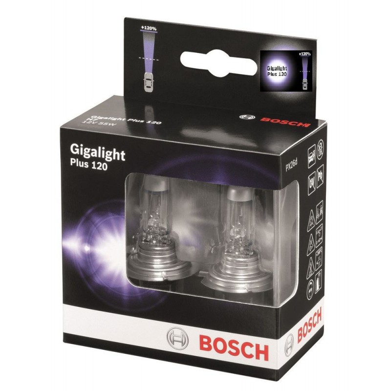Комплект ламп BOSCH H7 Gigalight Plus 120 (12V 55W PX26d)