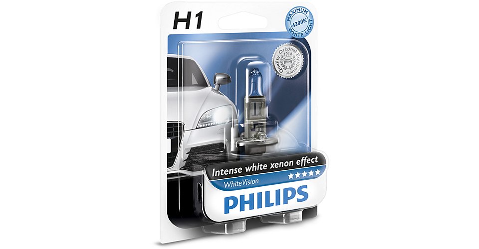 Автолампа Philips H1 White Vision +60% (12V 55W P14,5s)