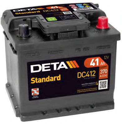 DETA Аккумулятор DETA STANDARD 12 V 41 AH 370 A ETN 0(R+) B13 207x175x175mm 11kg