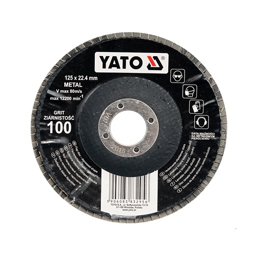 YATO Круг шлифовальный лепестковый прямой, 125 мм, 22.4 мм, P120