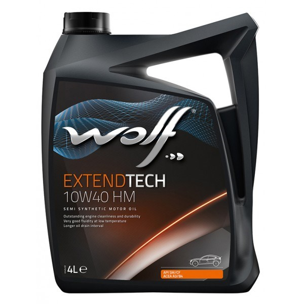 Масло моторное полусинтетическое - Wolf ExtendTech HM 10W40, 4л (8302213 / 151274)