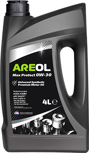 Масло моторное синтетическое - AREOL Max Protect 0W30 / 0W30AR058 (4л)